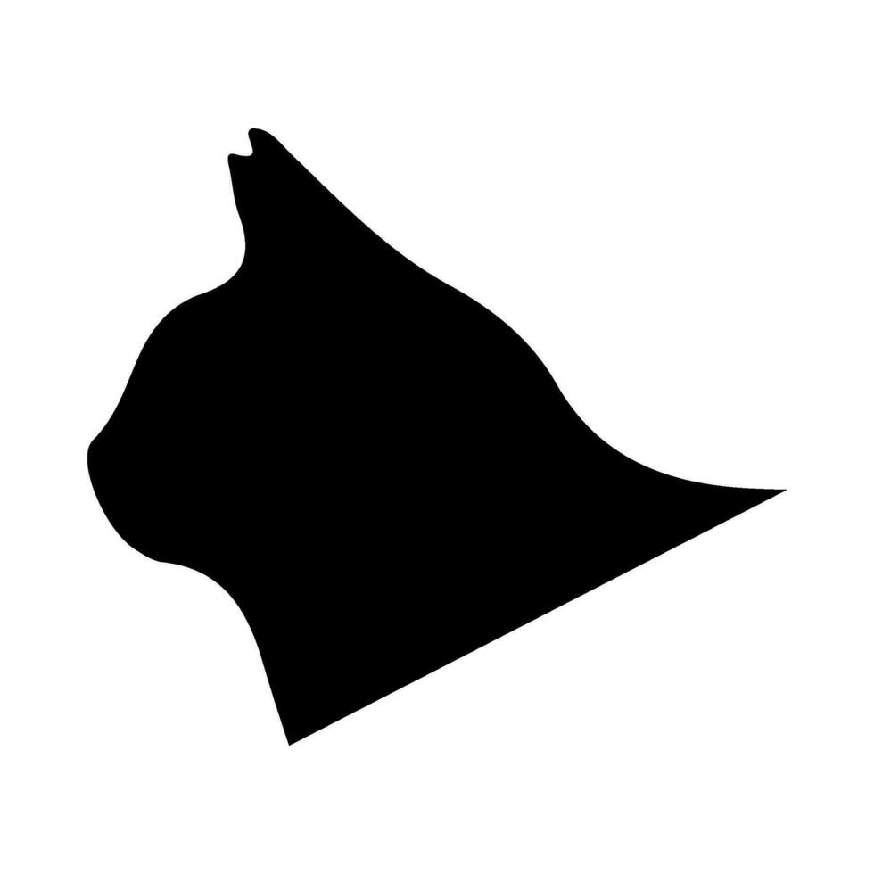 gato cabeza silueta ilustración en aislado antecedentes vector