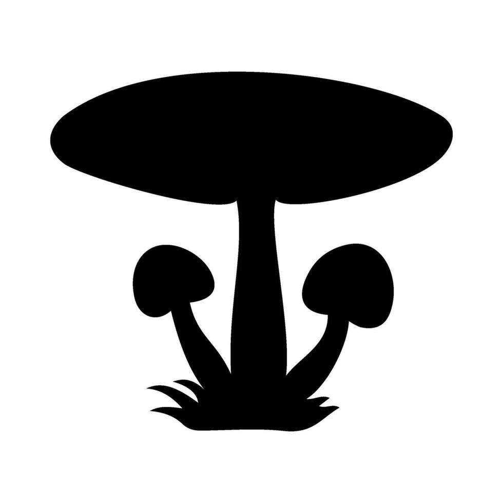 Mushrooms Silhouette Illustration On Isolated Background vector