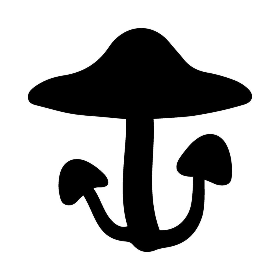 Mushrooms Silhouette Illustration On Isolated Background vector