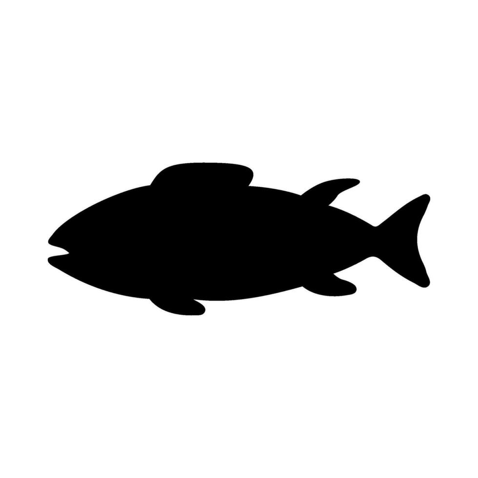 Tropical Fish Silhouette Illustration On Isolated Background vector