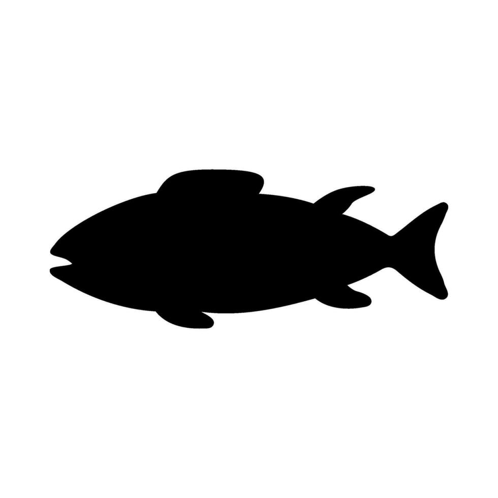 Tropical Fish Silhouette Illustration On Isolated Background vector