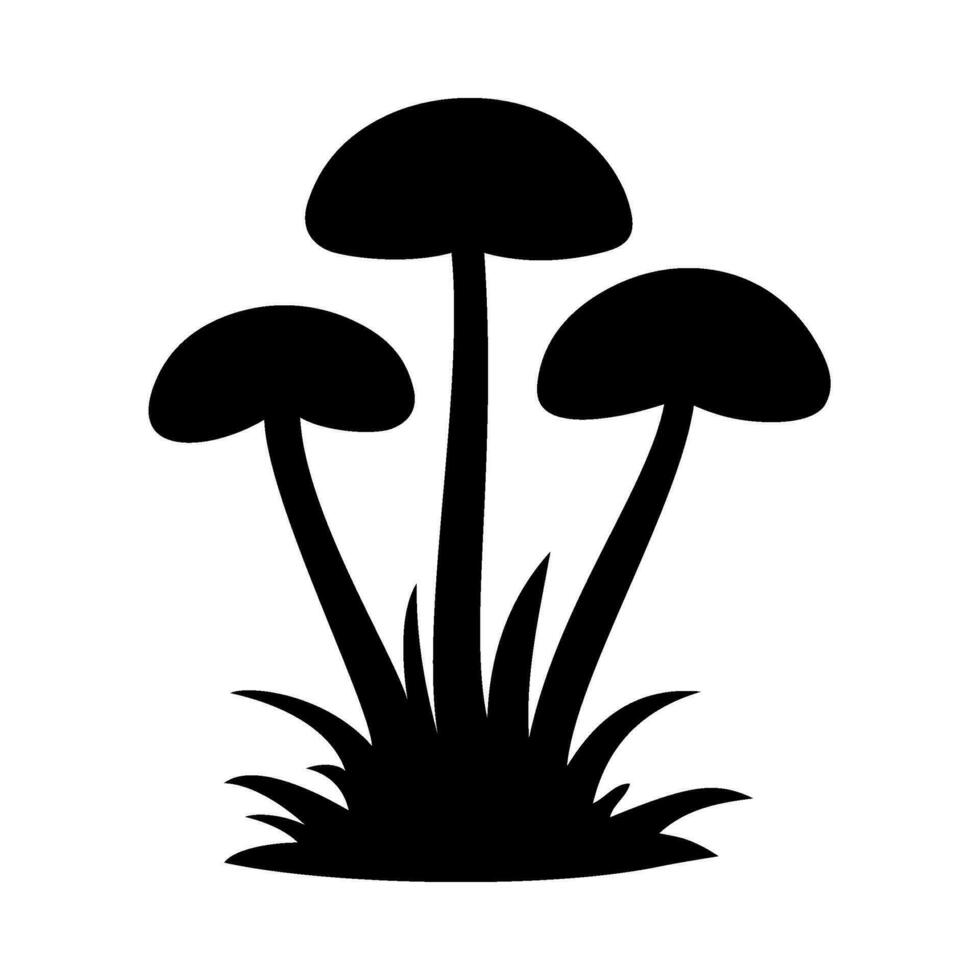 Mushrooms Silhouette Illustration On Isolated Background vector