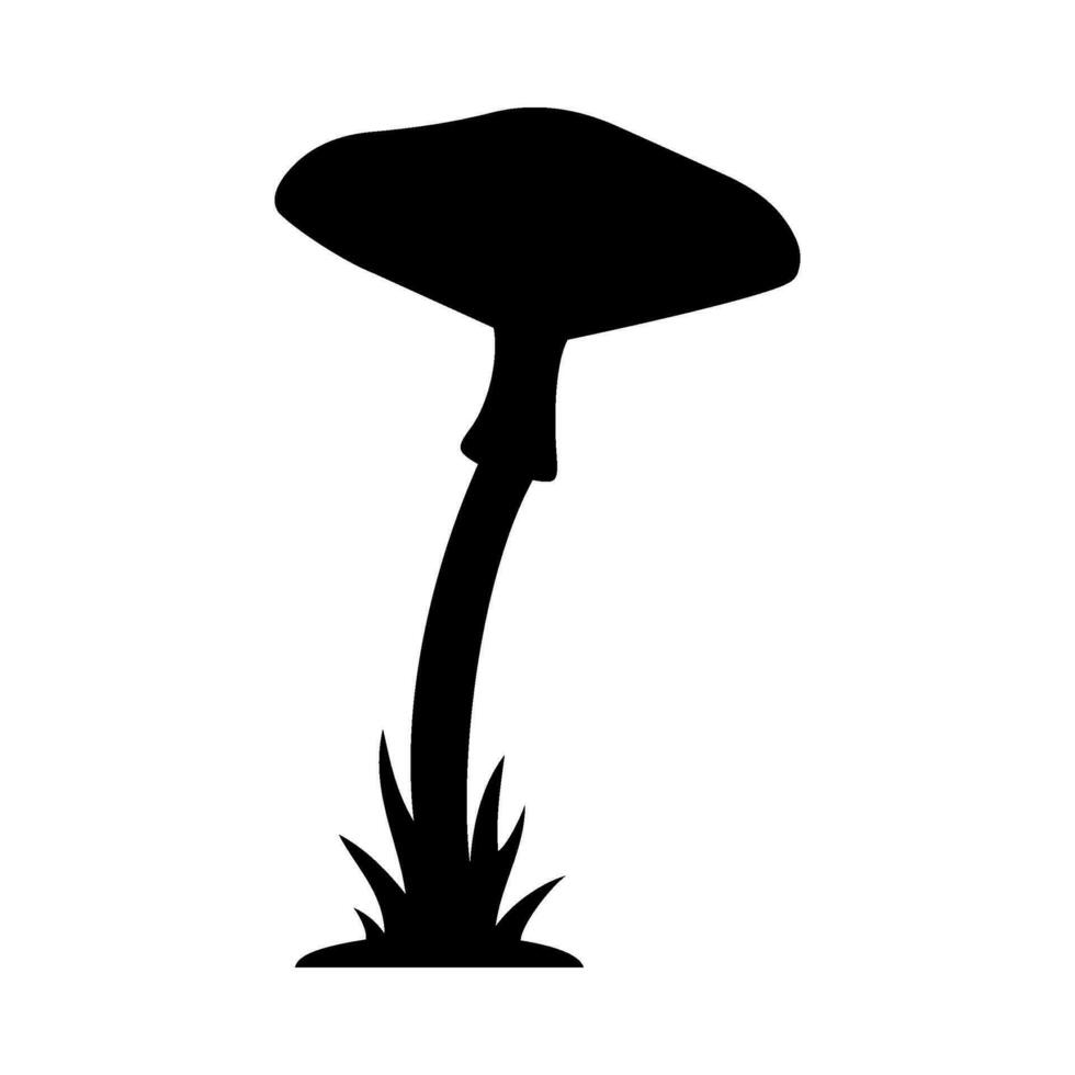Mushrooms Silhouette Illustration On Isolated Background vector