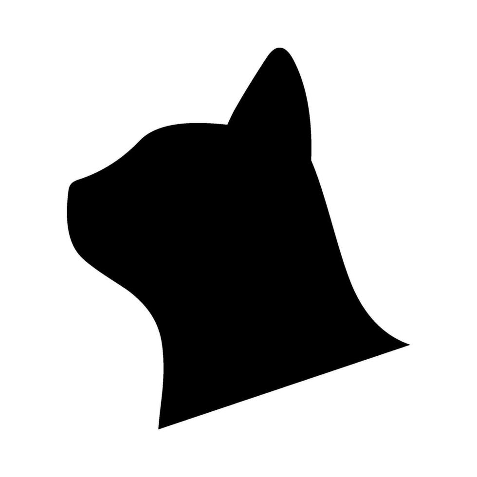 Cat Head silhouette illustration on isolated background vector