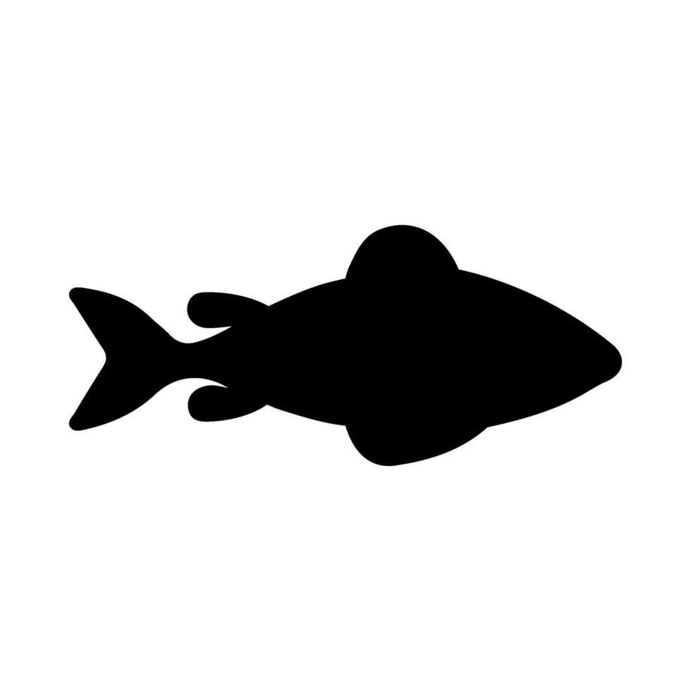 Tropical Fish Silhouette Illustration On Isolated Background vector