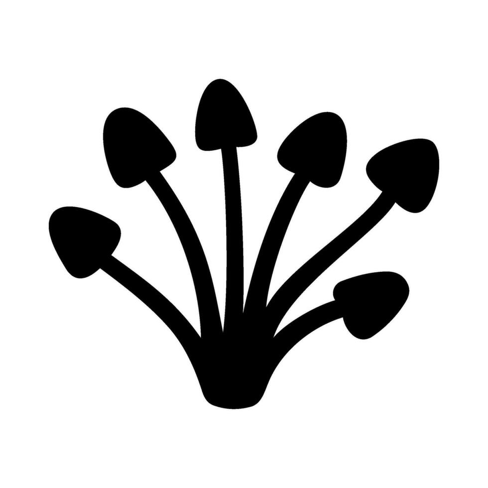 Mushrooms Silhouette Illustration On Isolated Background vector
