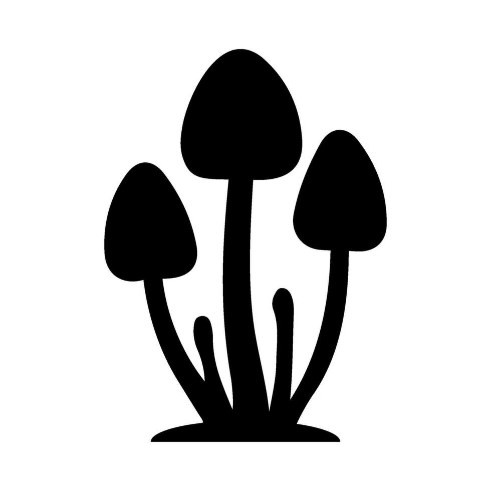 Mushrooms Silhouette Illustration On Isolated Background vector