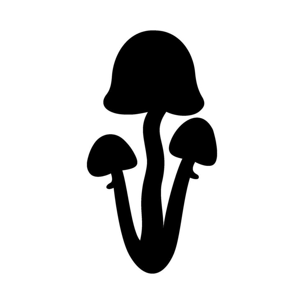 Mushrooms Silhouette Illustration On Isolated Background vector