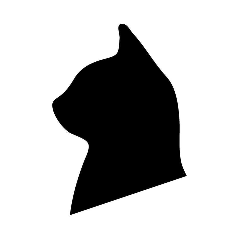gato cabeza silueta ilustración en aislado antecedentes vector