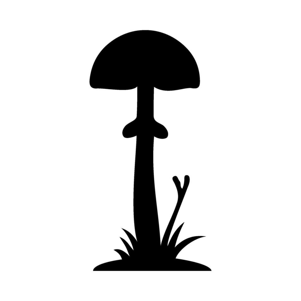 Mushrooms Silhouette Illustration On Isolated Background vector