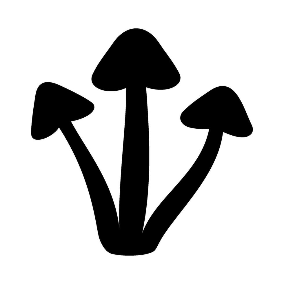 Mushrooms Silhouette Illustration On Isolated Background vector