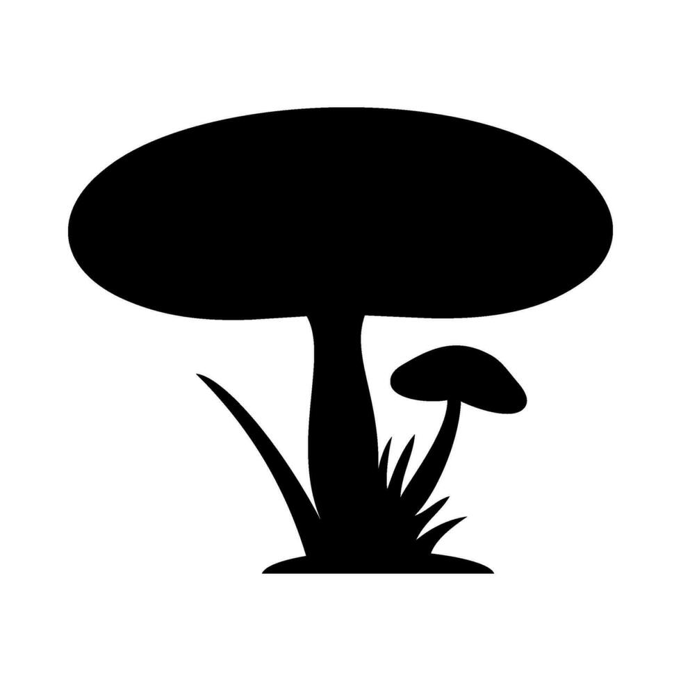 Mushrooms Silhouette Illustration On Isolated Background vector
