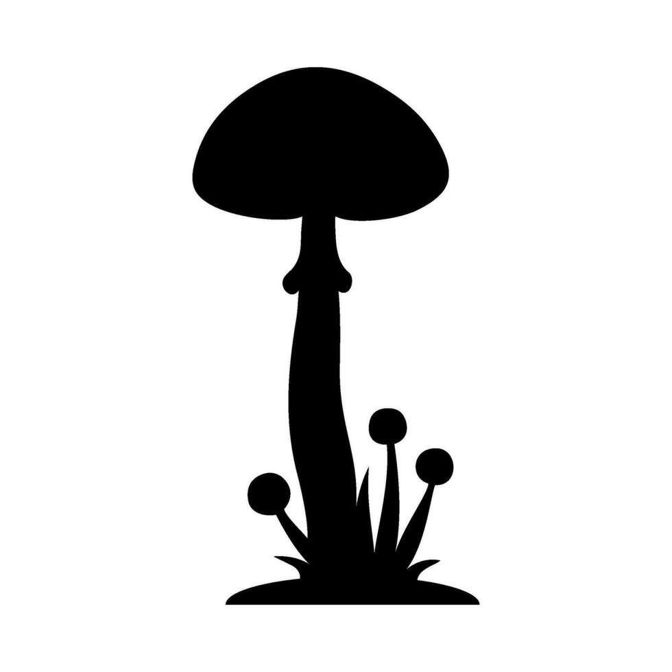 Mushrooms Silhouette Illustration On Isolated Background vector