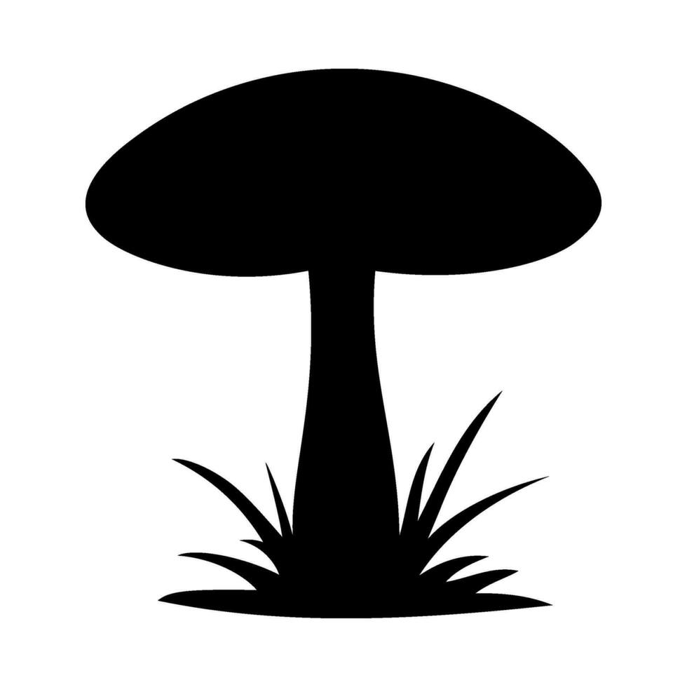 Mushrooms Silhouette Illustration On Isolated Background vector