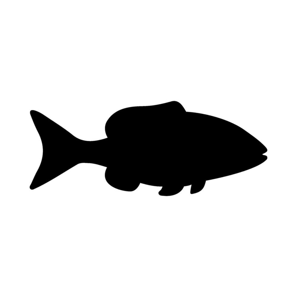 Tropical Fish Silhouette Illustration On Isolated Background vector