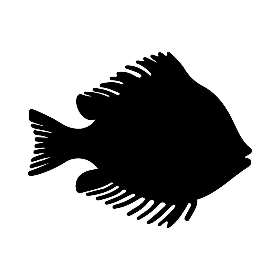 Tropical Fish Silhouette Illustration On Isolated Background vector