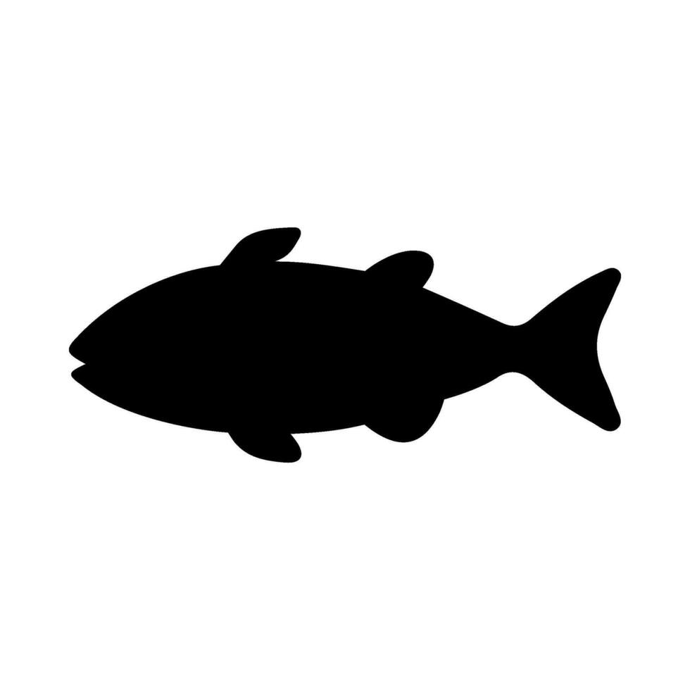 Tropical Fish Silhouette Illustration On Isolated Background vector