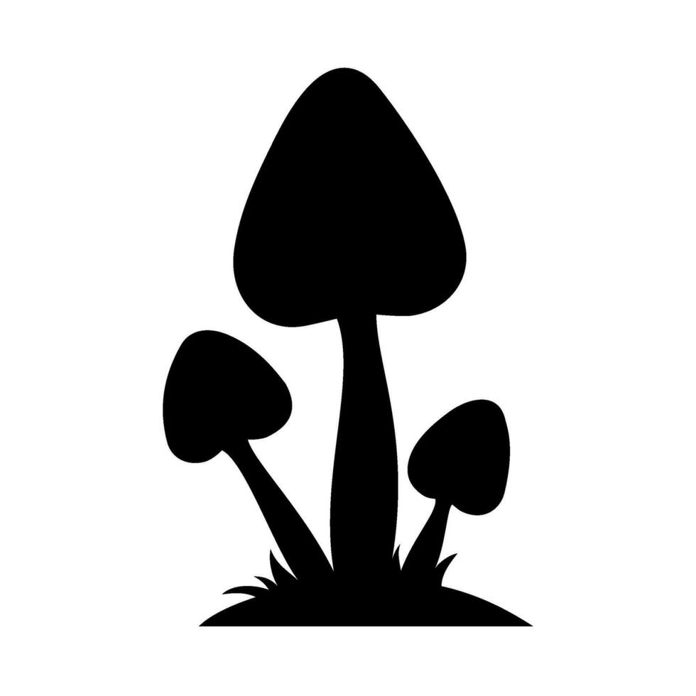 Mushrooms Silhouette Illustration On Isolated Background vector