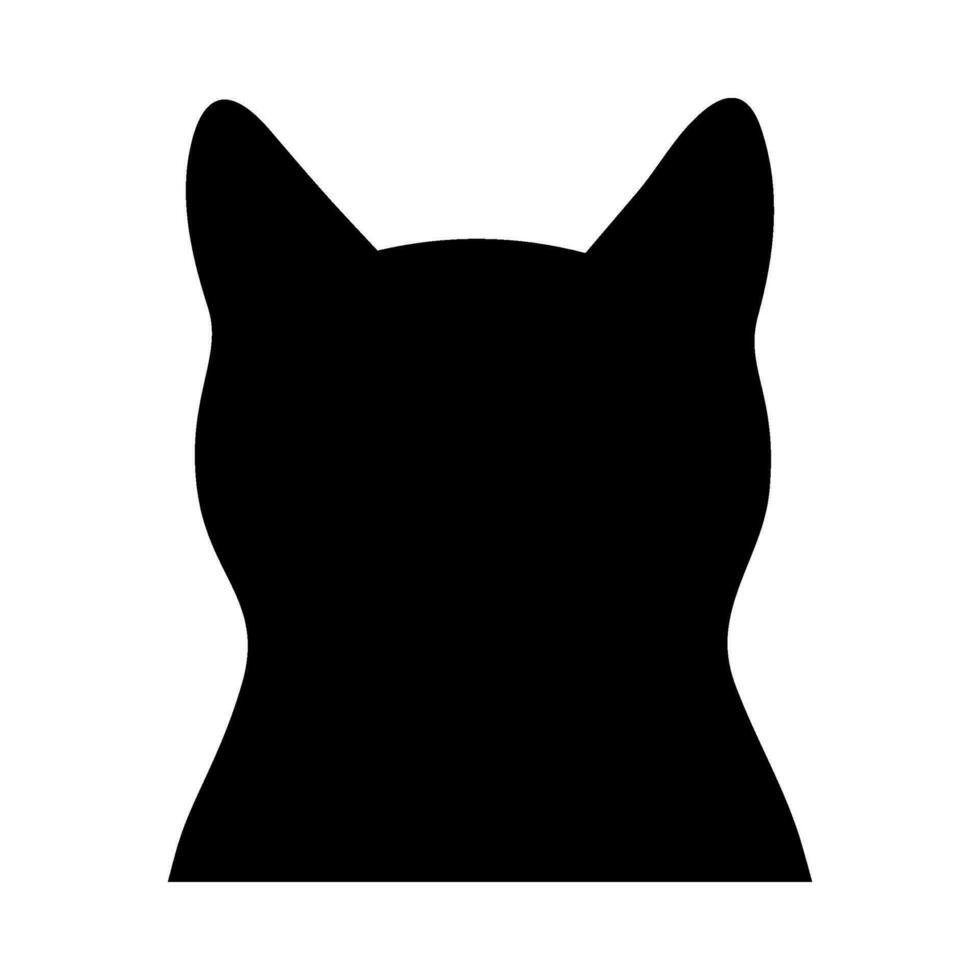 gato cabeza silueta ilustración en aislado antecedentes vector