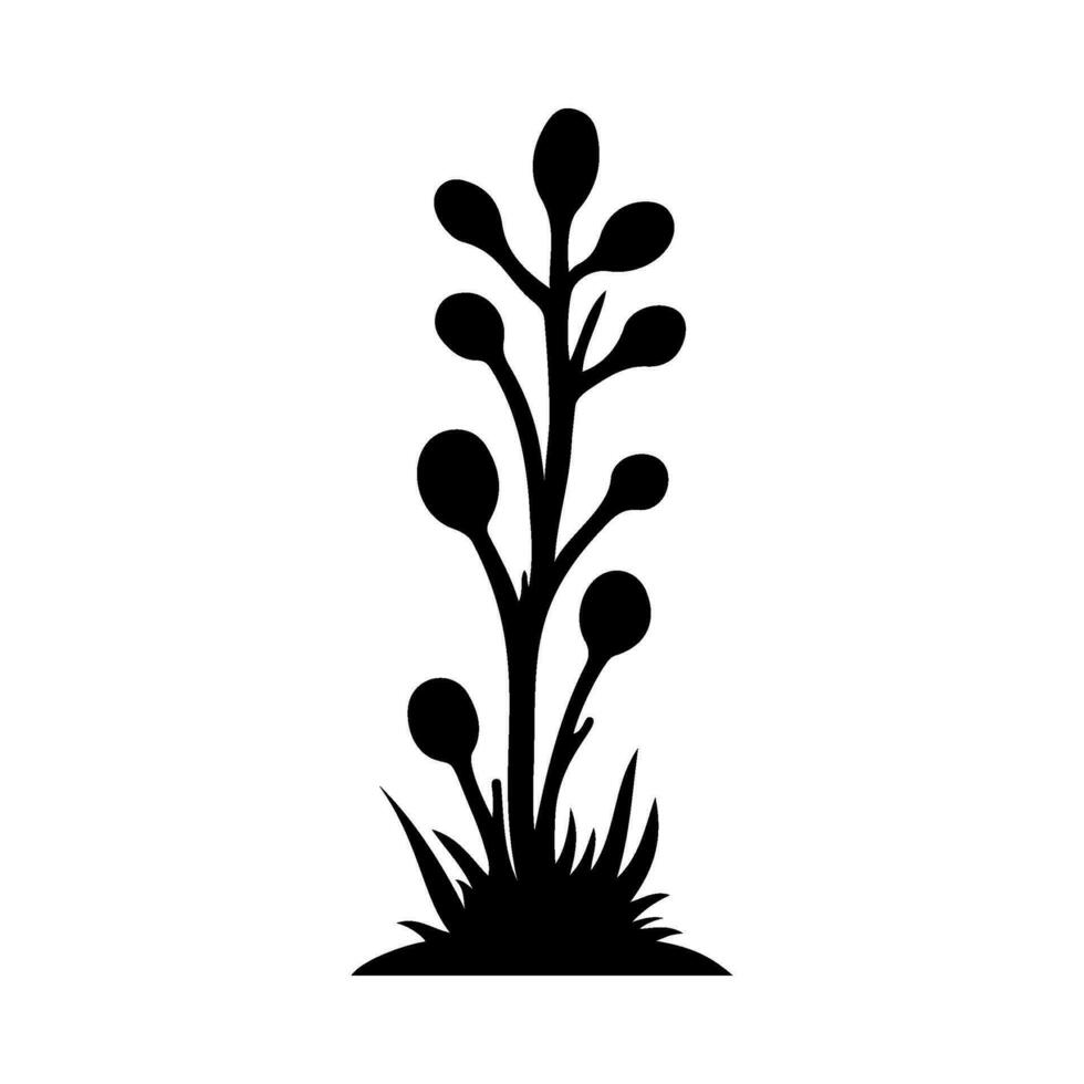 Mushrooms Silhouette Illustration On Isolated Background vector