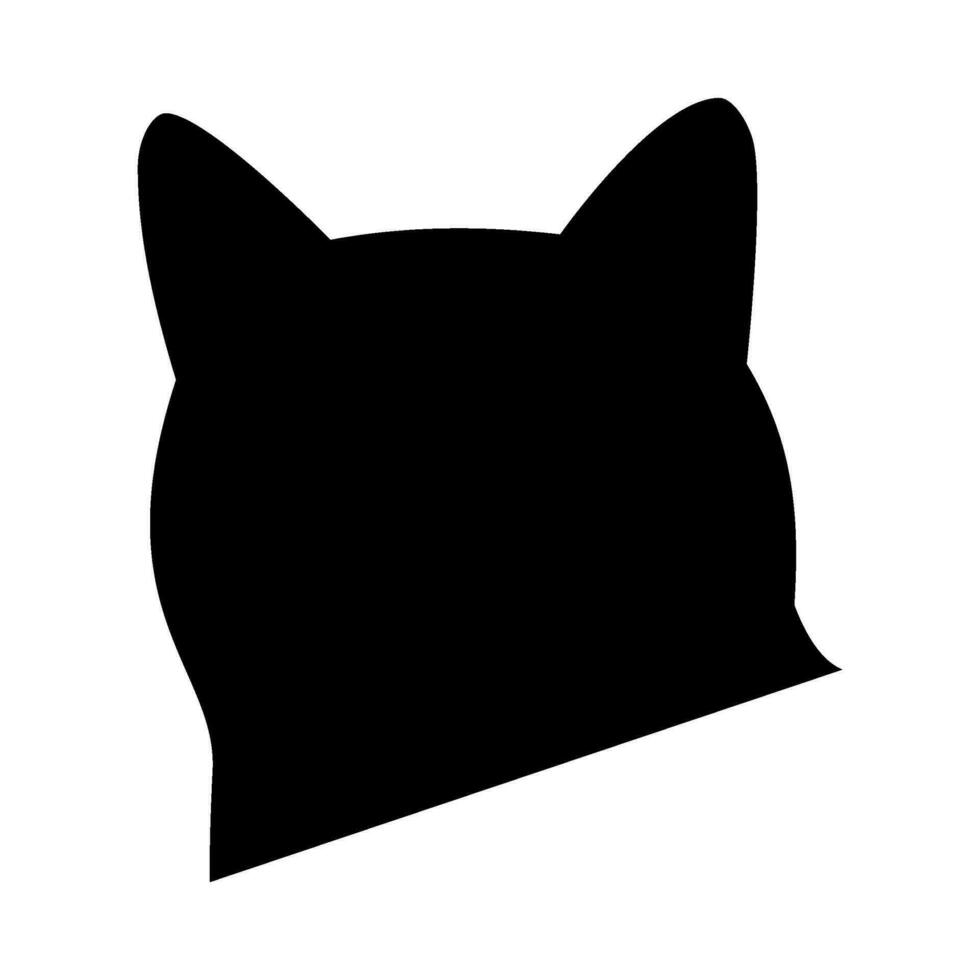 Cat Head silhouette illustration on isolated background vector