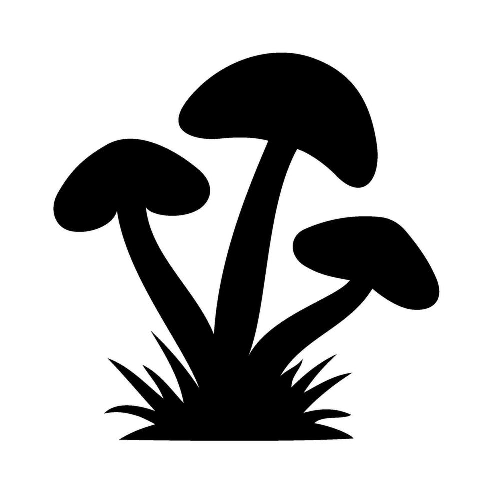 Mushrooms Silhouette Illustration On Isolated Background vector