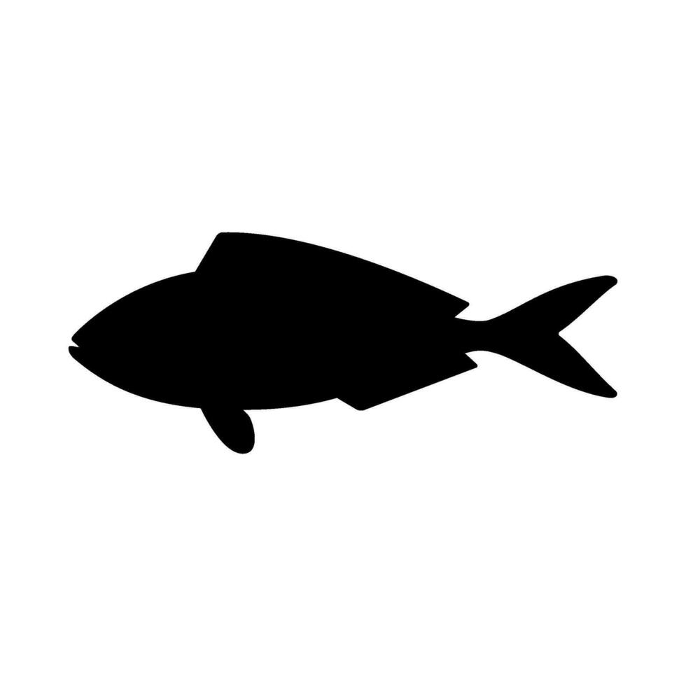 tropical pescado silueta ilustración en aislado antecedentes vector