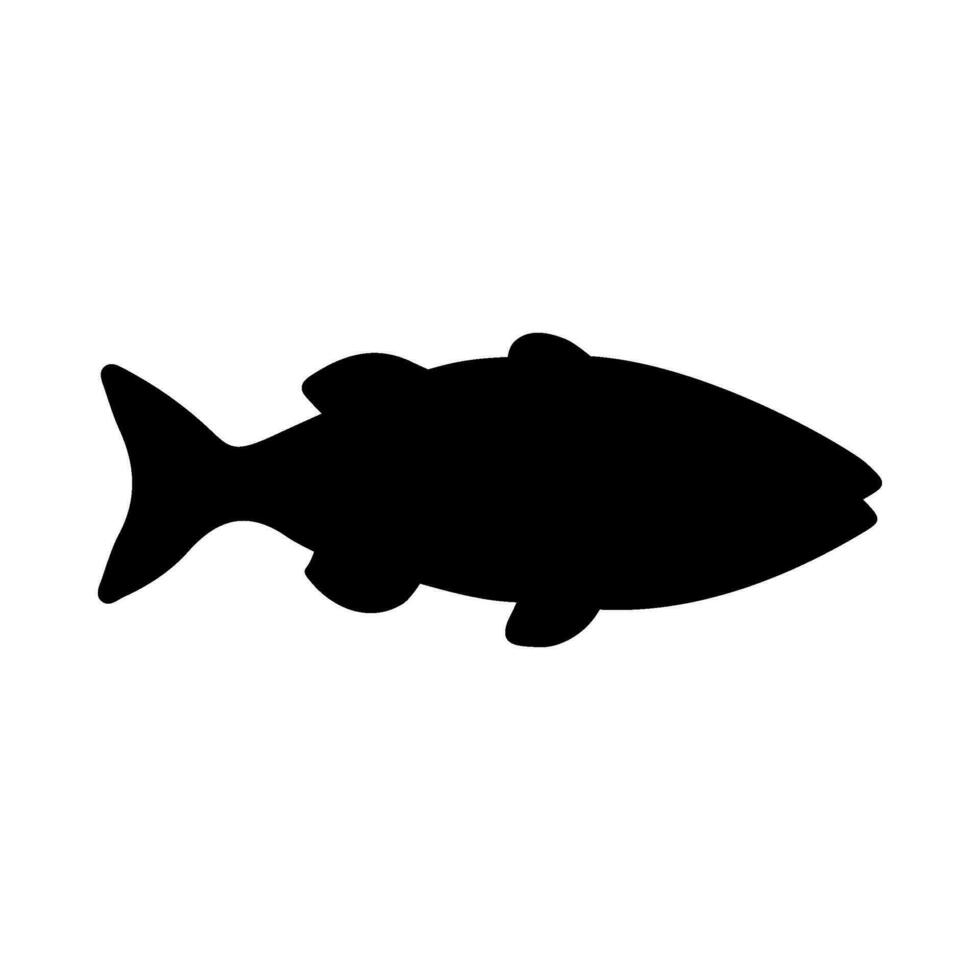 Tropical Fish Silhouette Illustration On Isolated Background vector