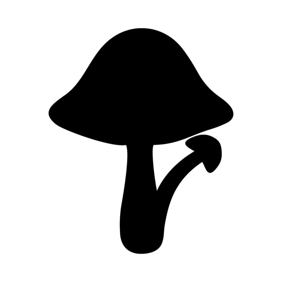 Mushrooms Silhouette Illustration On Isolated Background vector