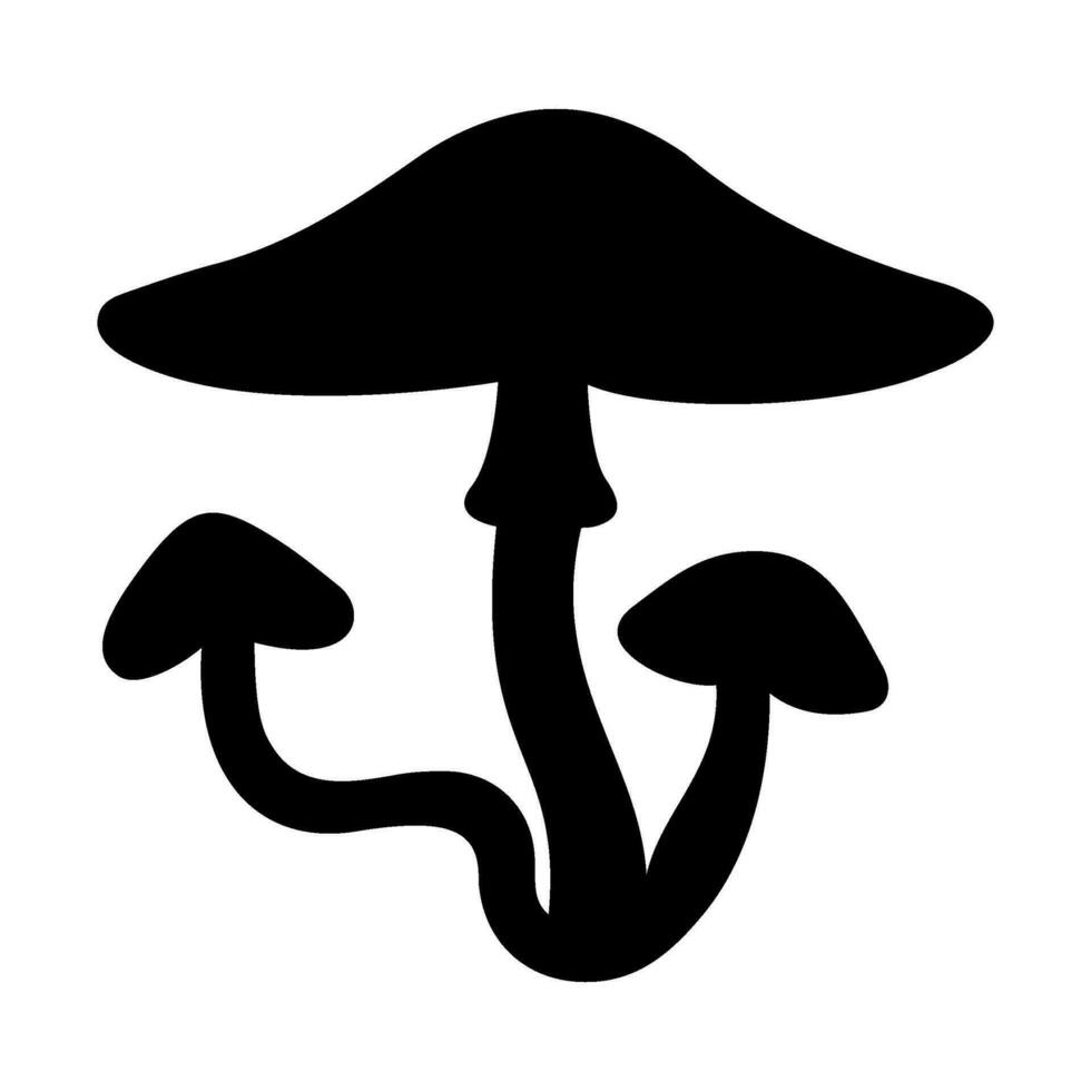 Mushrooms Silhouette Illustration On Isolated Background vector