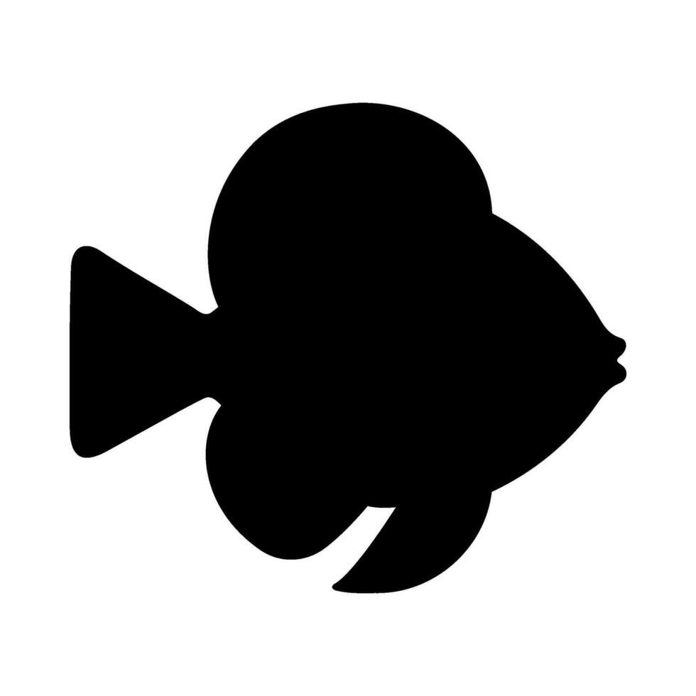 Tropical Fish Silhouette Illustration On Isolated Background vector