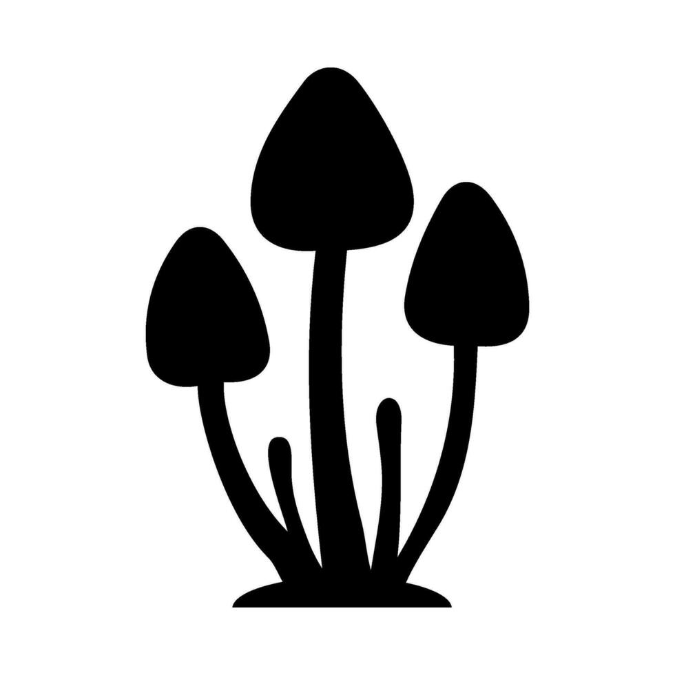 Mushrooms Silhouette Illustration On Isolated Background vector