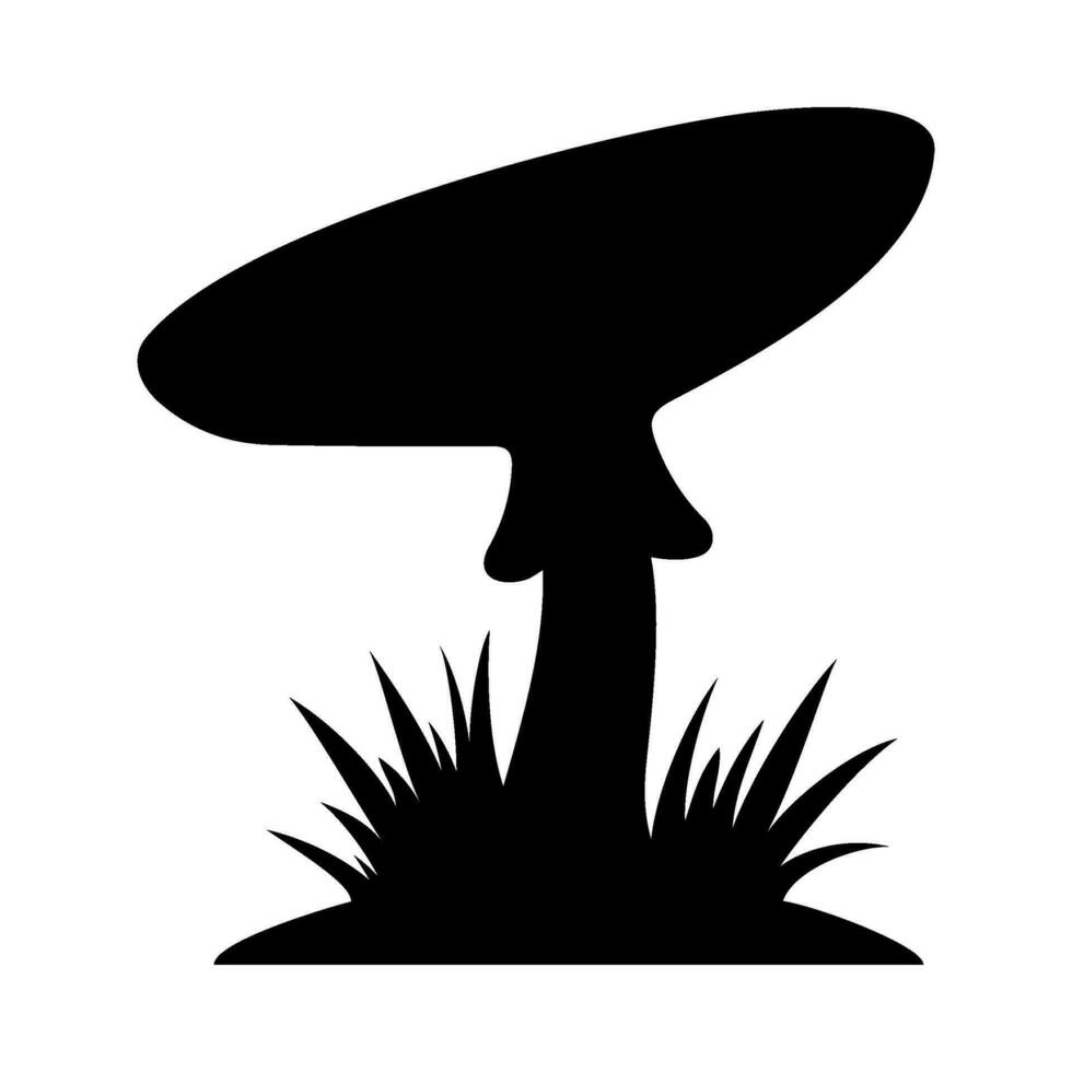 Mushrooms Silhouette Illustration On Isolated Background vector