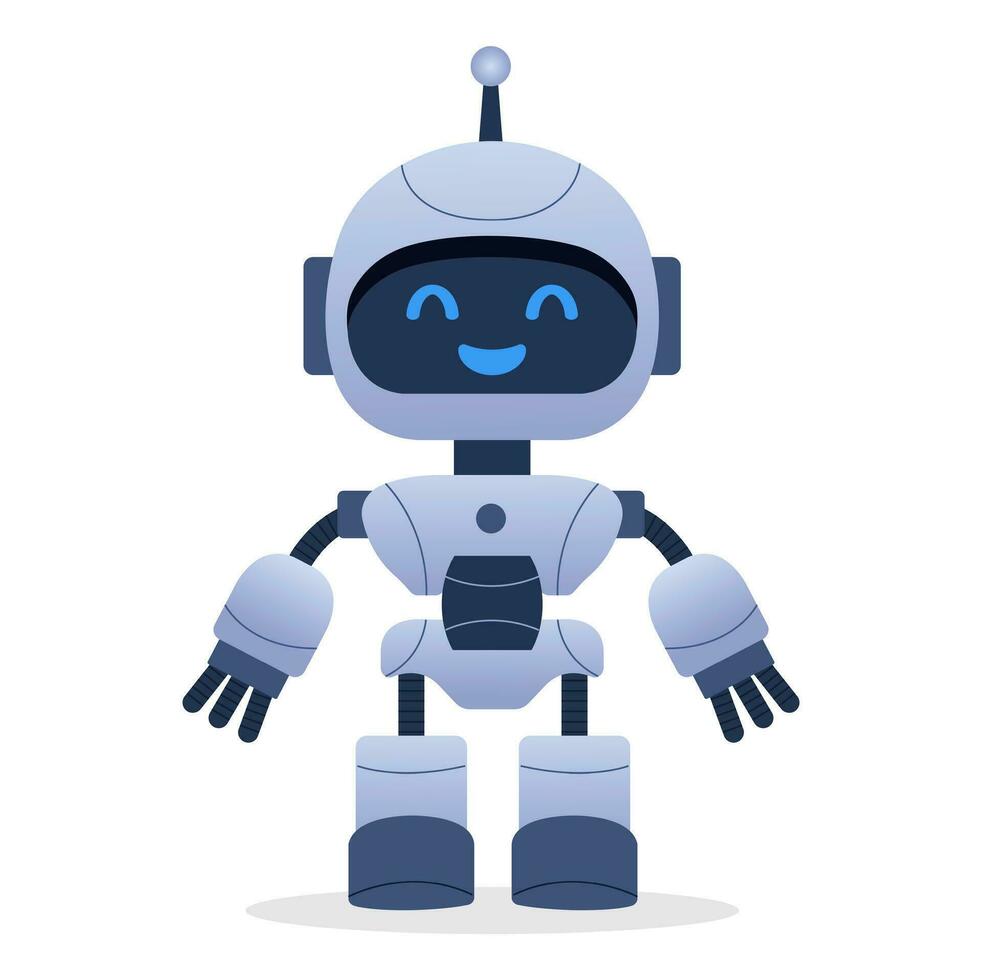 Robot, chatbot neural network, AI servers and robots technology. Set of cute robot ai character. vector