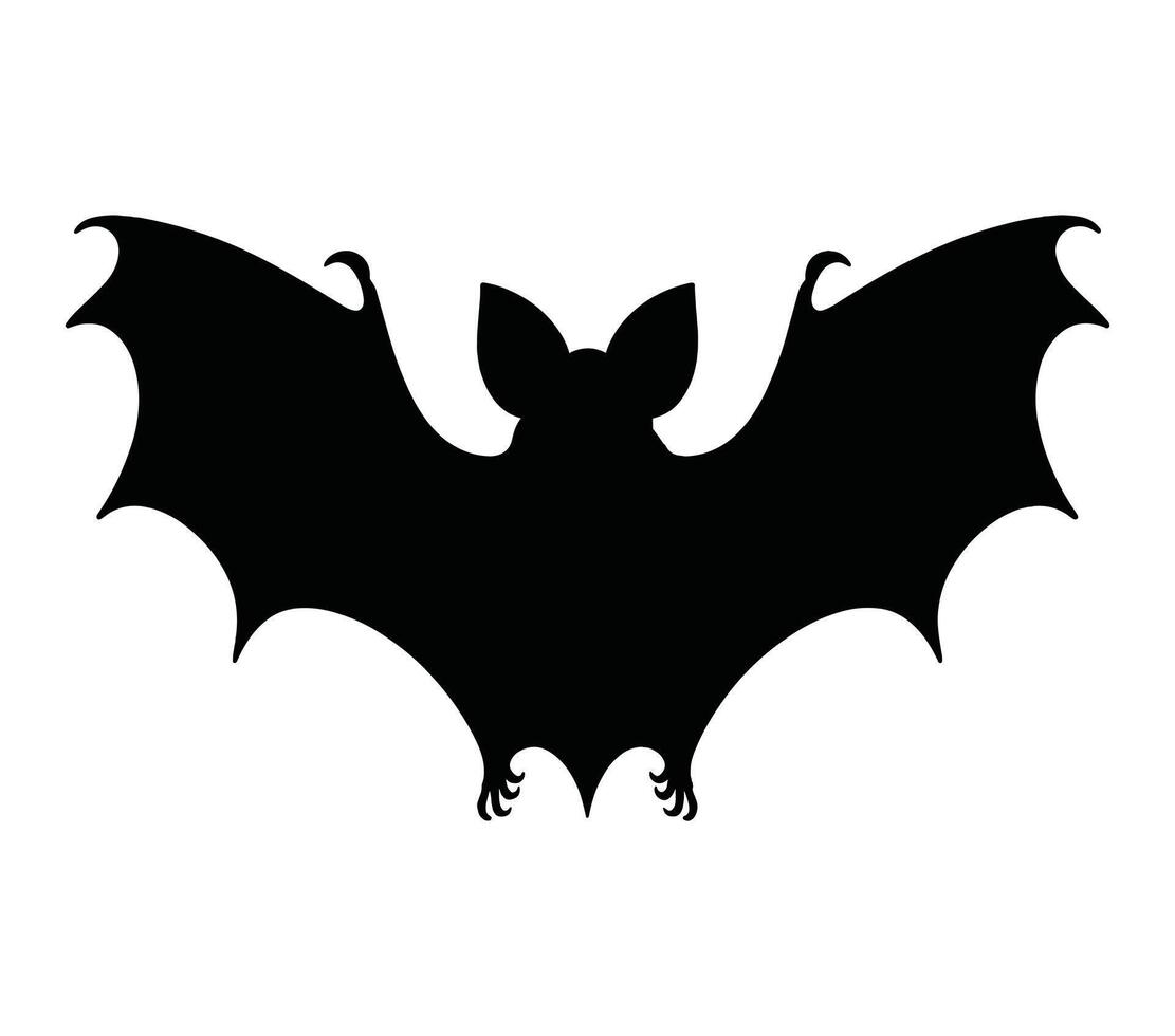 Black and white vector illustration of aba roundleaf bat.