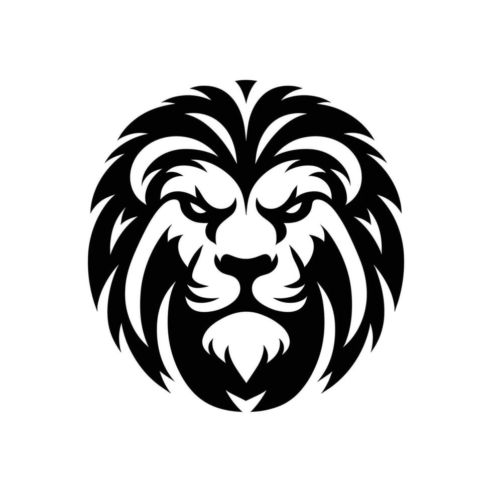 Vector Illustration Angry Lion Silhouette Mascot Logo Icon Symbol