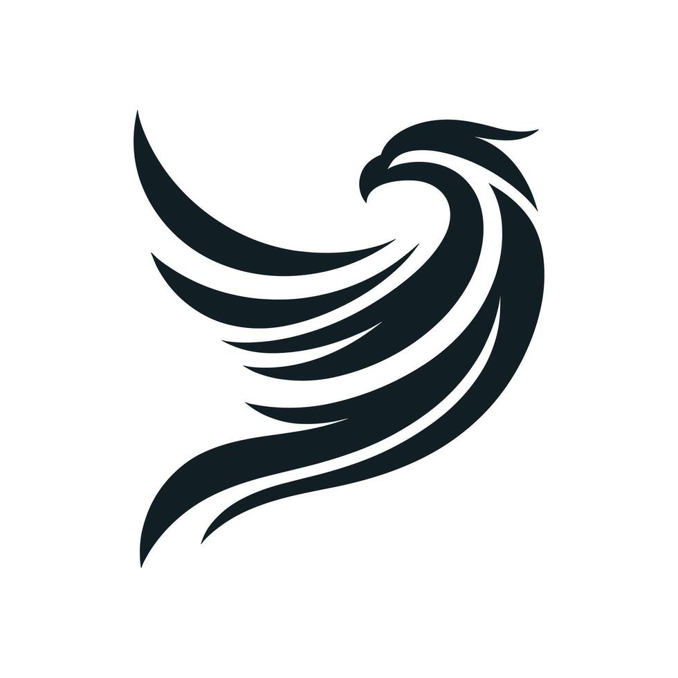 Minimalist Elegance Vector Illustration of Silhouetted Falcon Symbol Logo Icon