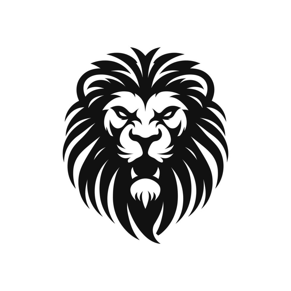 Fierce Lion Logo Silhouetted Angry Mascot in Vector Illustration