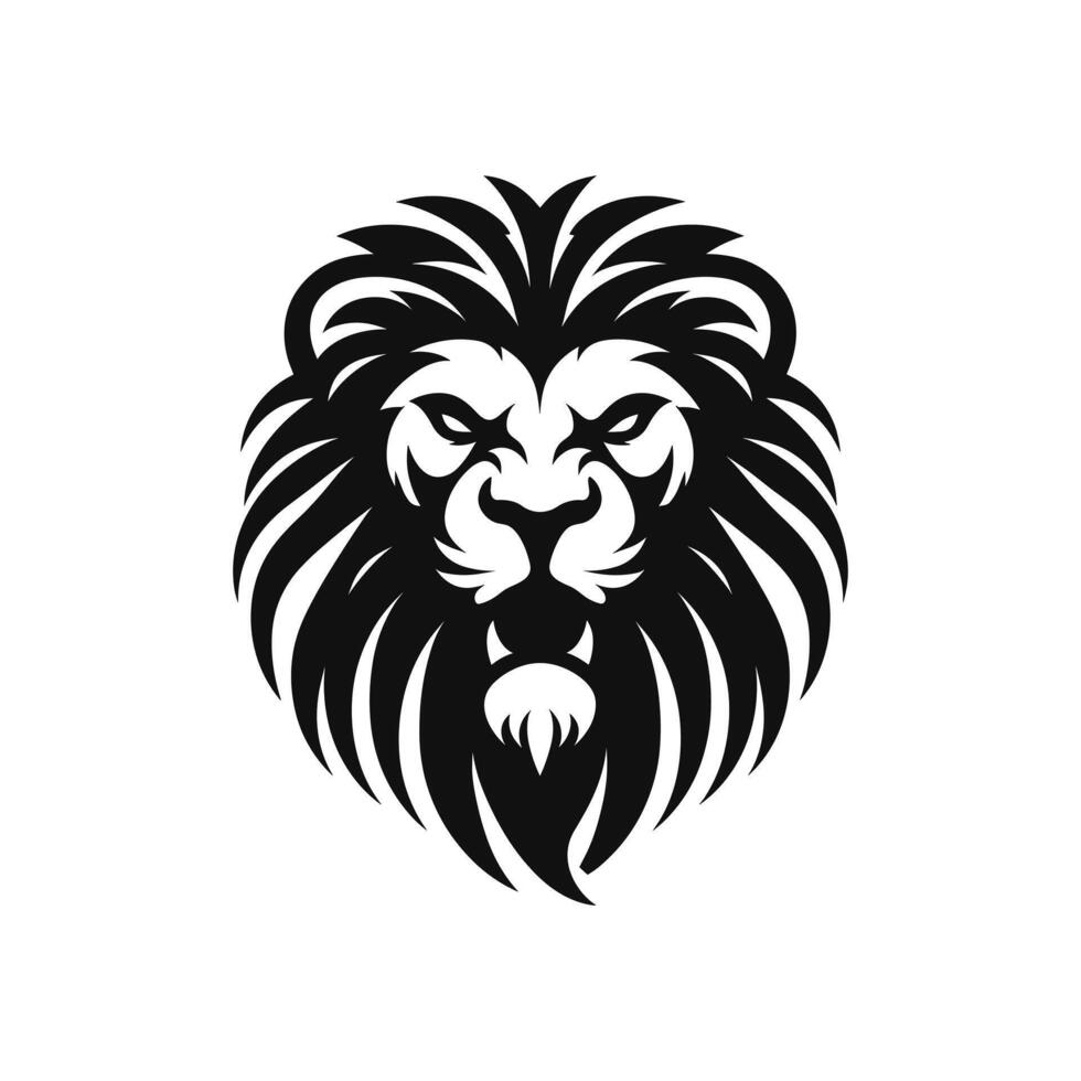 Fierce Lion Logo Silhouetted Angry Mascot in Vector Illustration