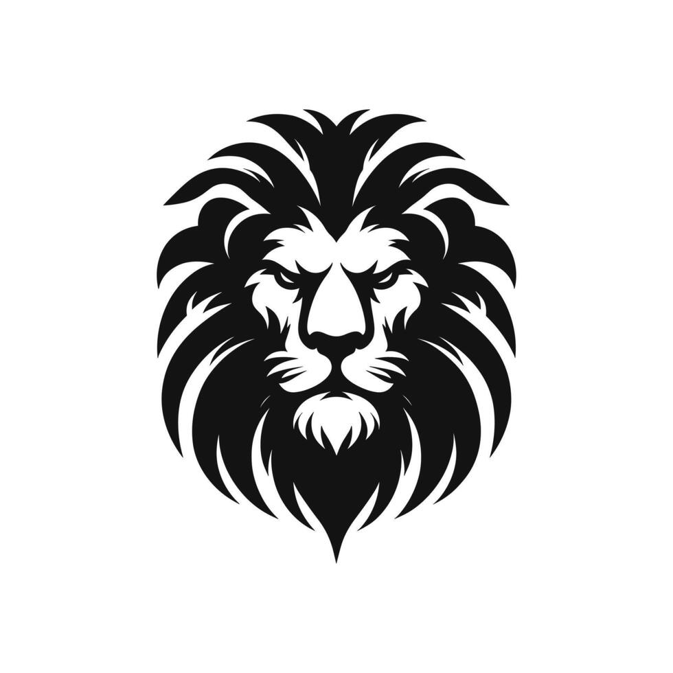 Silhouette of a angry lion mascot logo icon symbol vector illustration