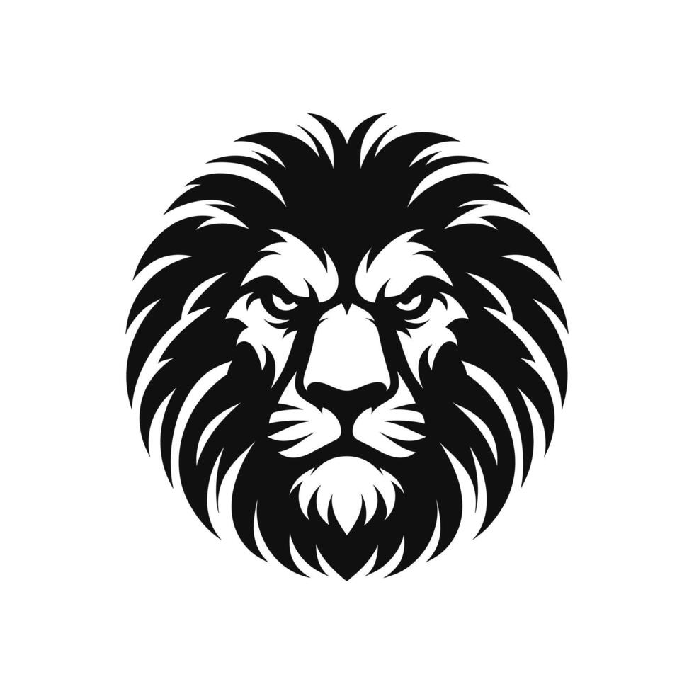 Silhouette of a angry lion mascot logo icon symbol vector illustration