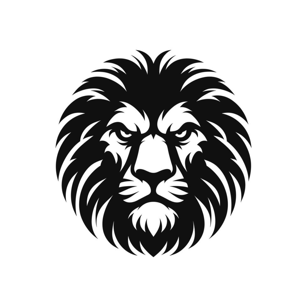 Silhouette of a angry lion mascot logo icon symbol vector illustration