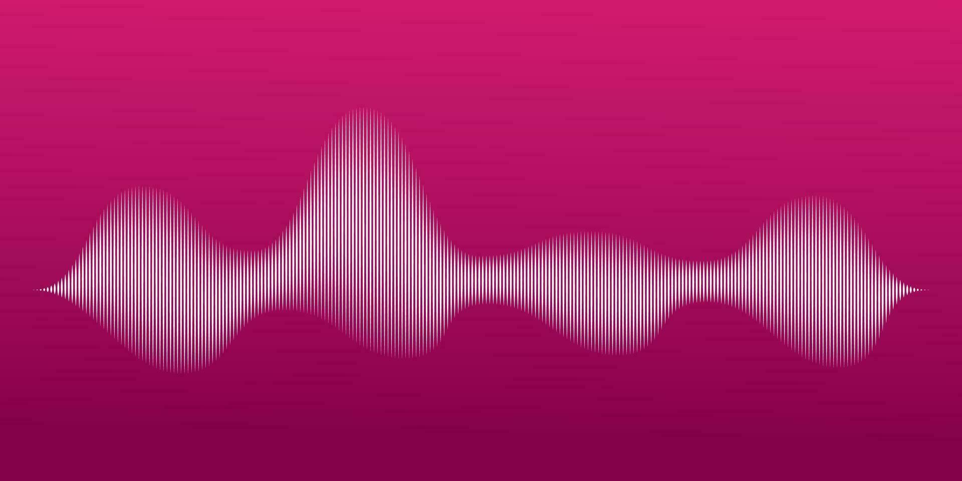 vector element of the sound wave. a white sound wave on a pink background.