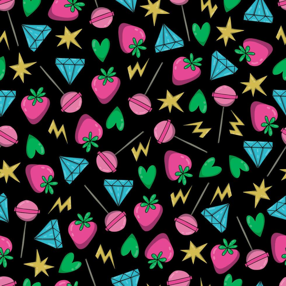 Trendy 80s-90s  style seamless pattern. textile, wallpaper, background vector
