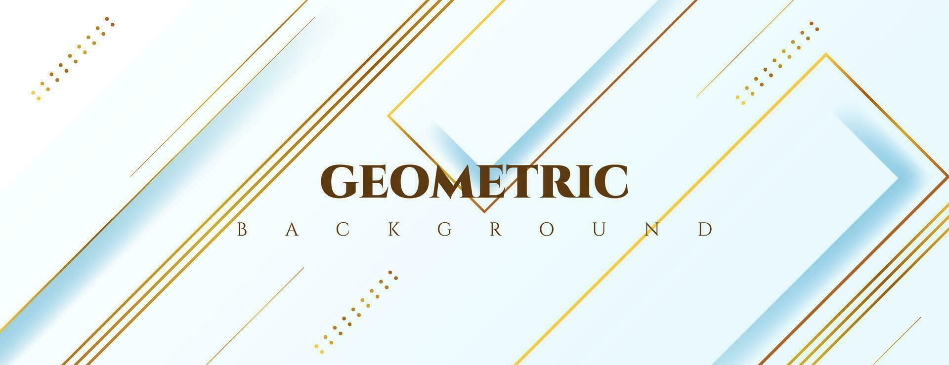 abstract white and gold geometric banner background vector