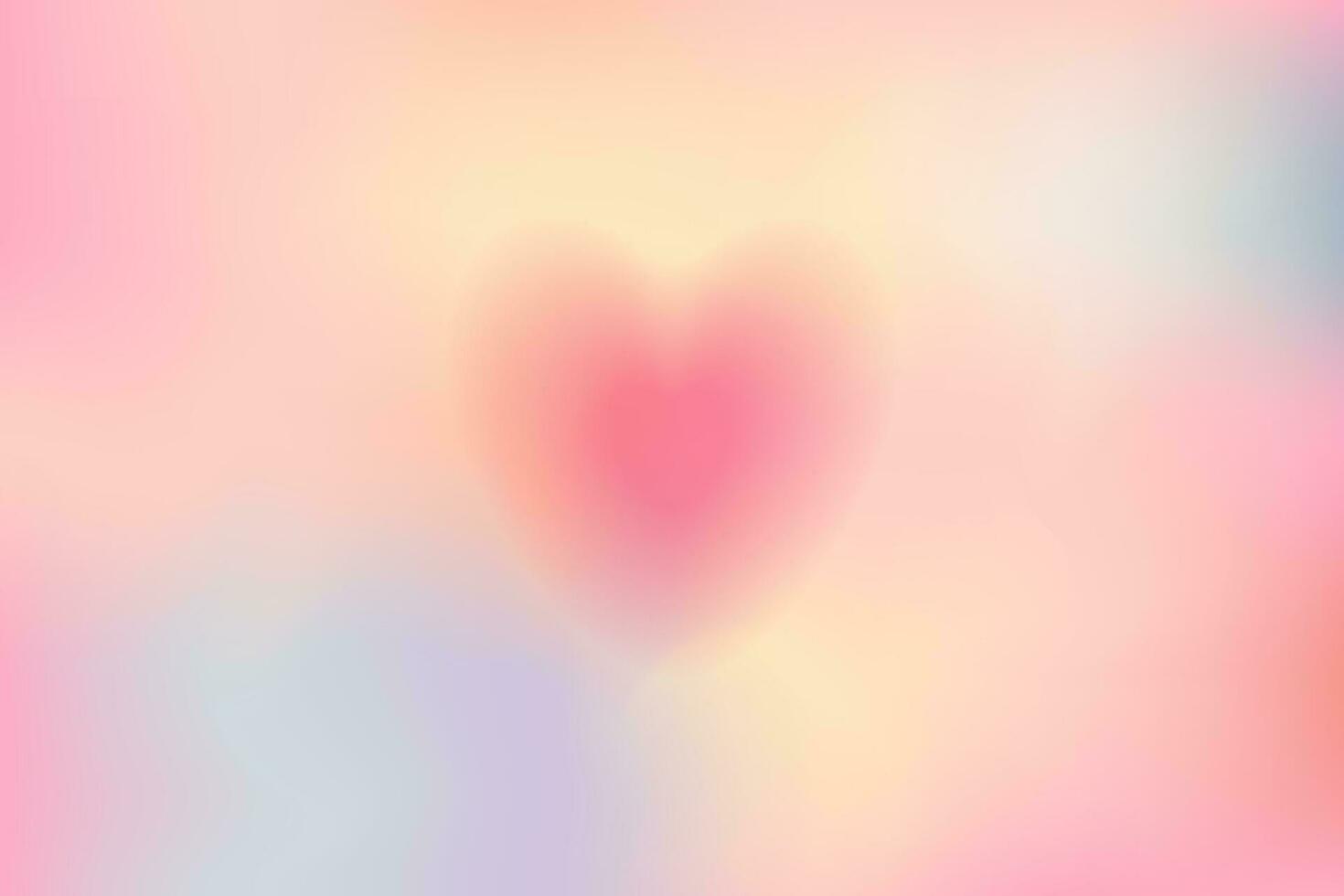 Gradient y2k background with heart. Pink poster with blurry heart in center. Romantic color poster. vector