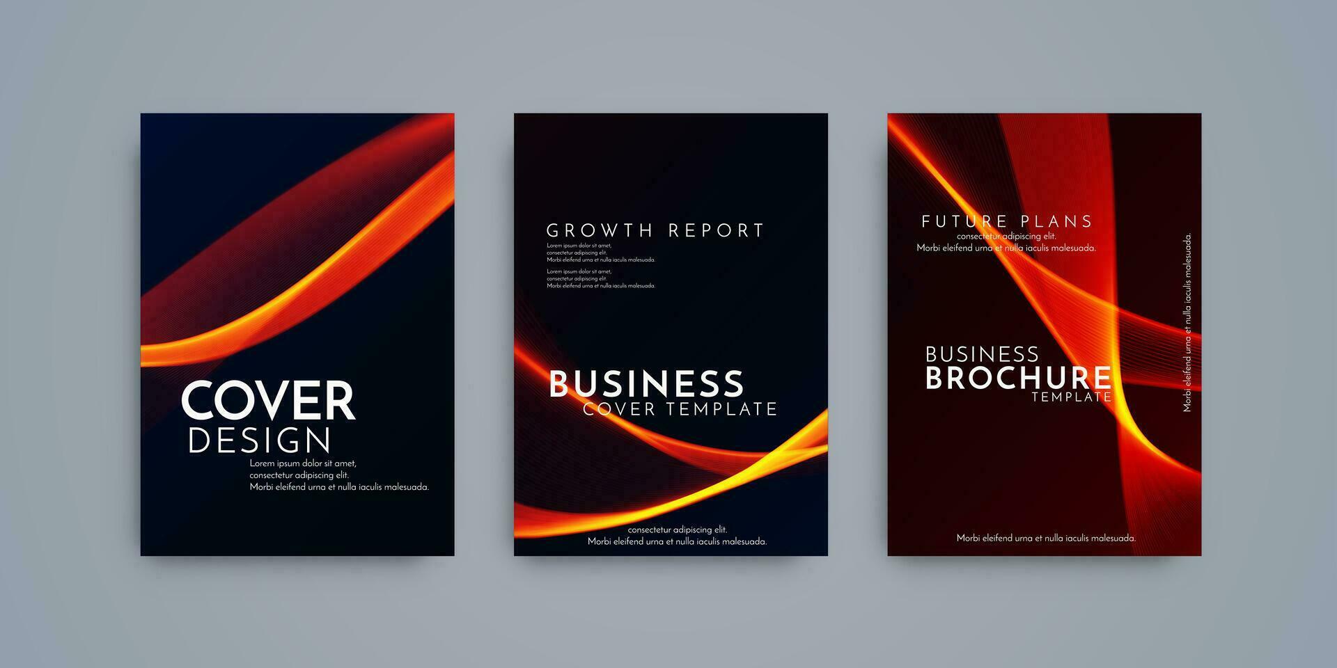 Colorful modern gradient covers brochure template set vector