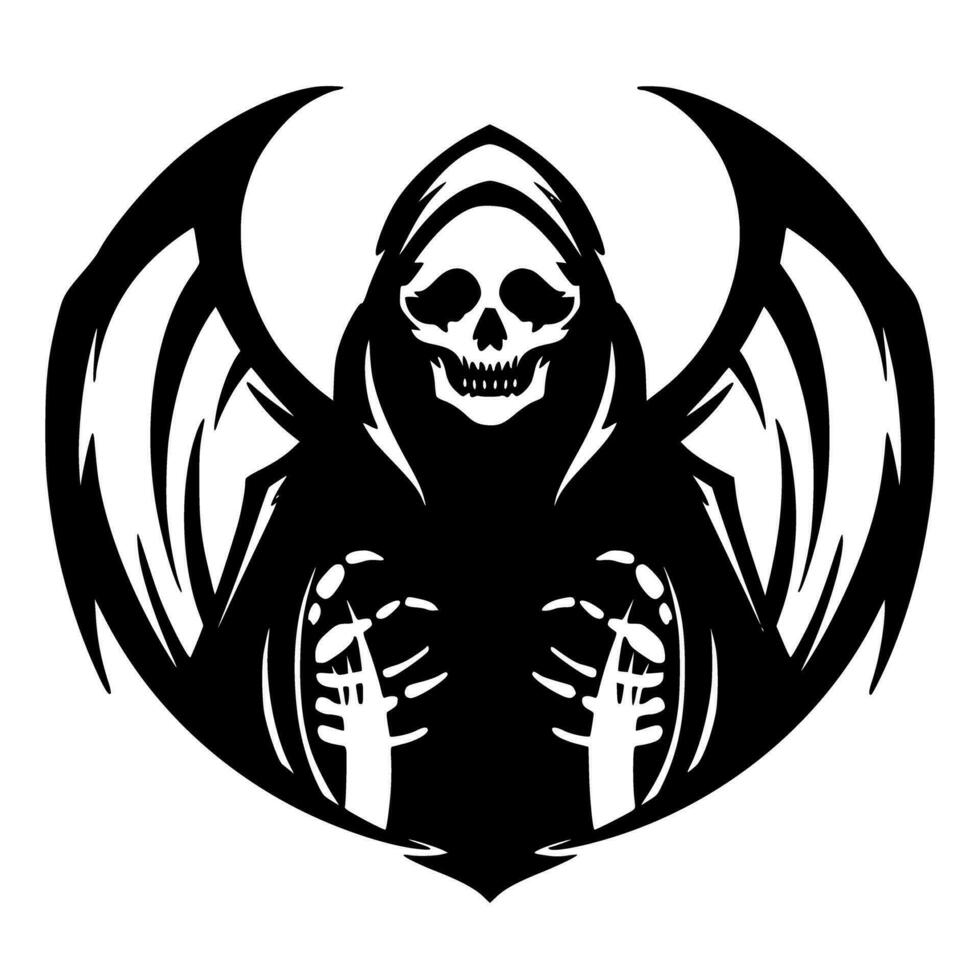 Grim Reaper Illustration. Mascot Logo Horror Darkness vector