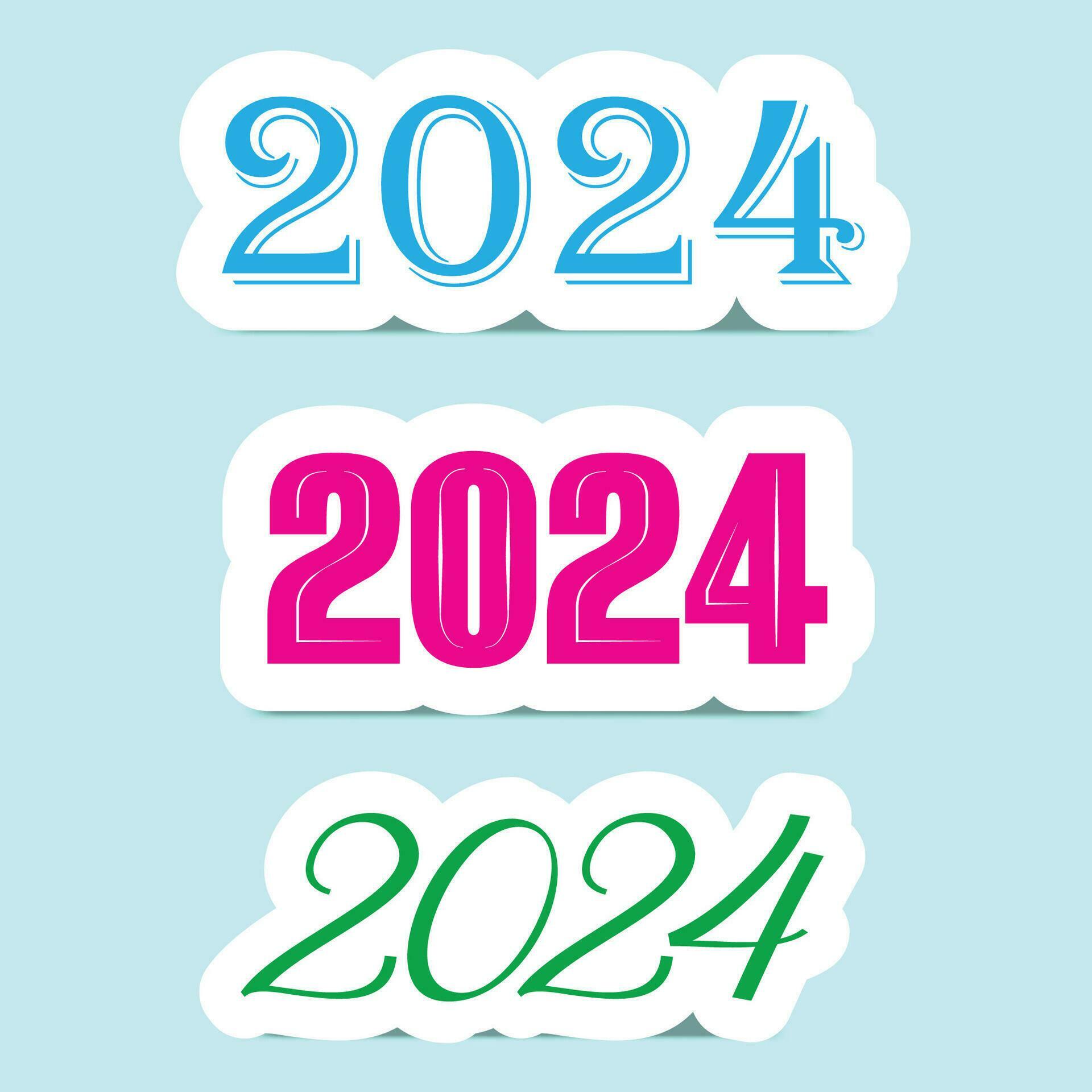 Vector 2024 Sticker set collection 36274873 Vector Art at Vecteezy