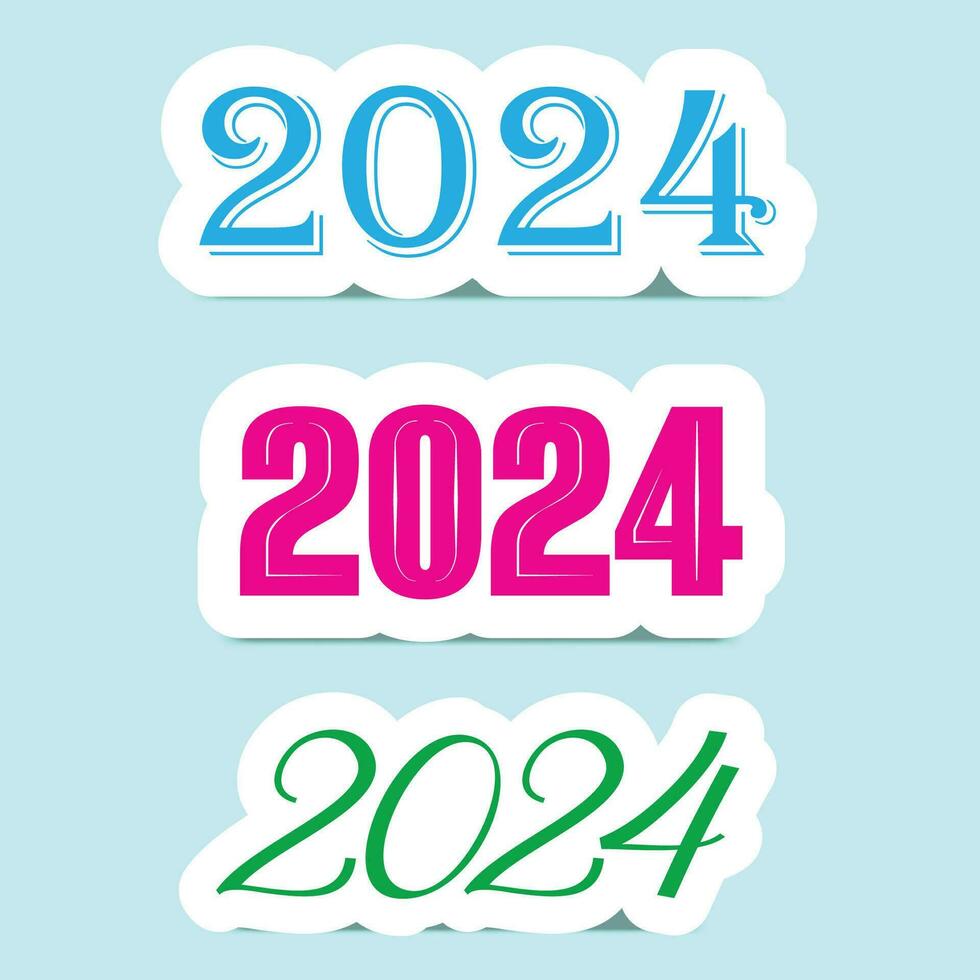 Vector 2024 Sticker set collection 36274873 Vector Art at Vecteezy